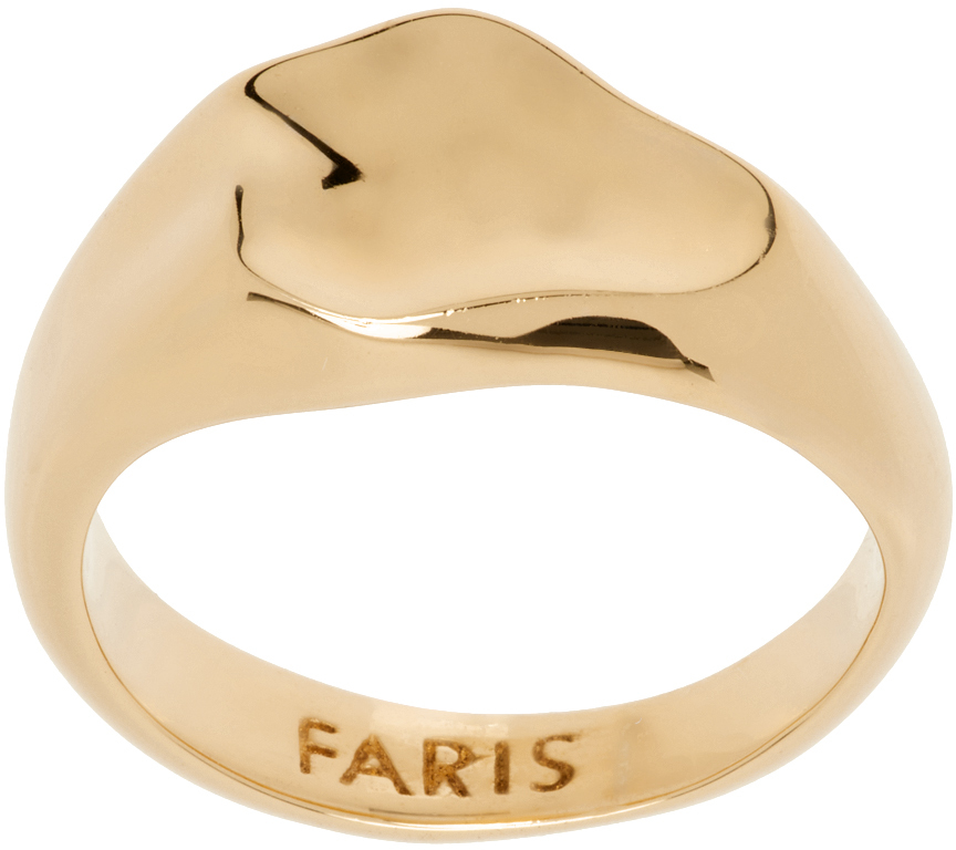 Shop Faris Gold Pool Ring In Gold-plate