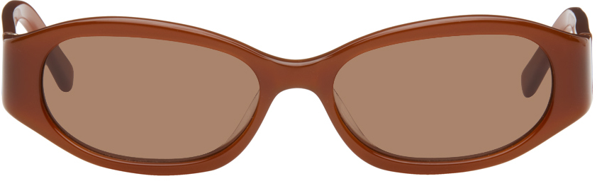 Shop Velvet Canyon Brown Momentum Sunglasses In Chocolate