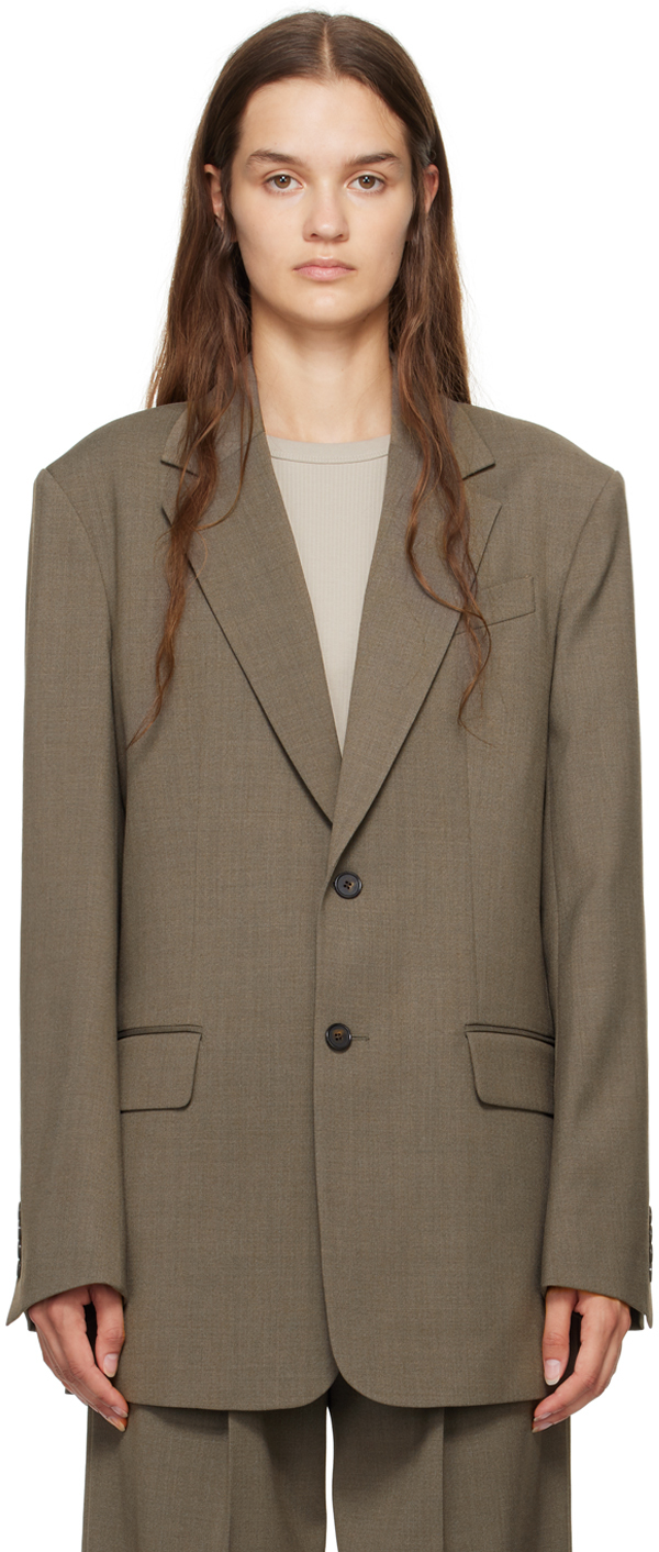 Shop Filippa K Taupe Davina Wool Blazer In 0070 Driftwood