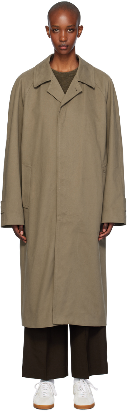 Taupe Cotton Gabardine Car Coat