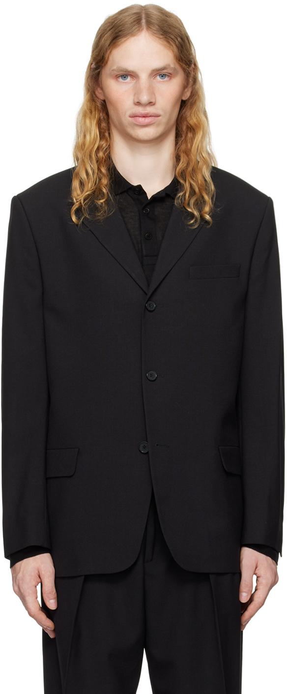 Shop Filippa K Black Single Breasted Wool Blazer