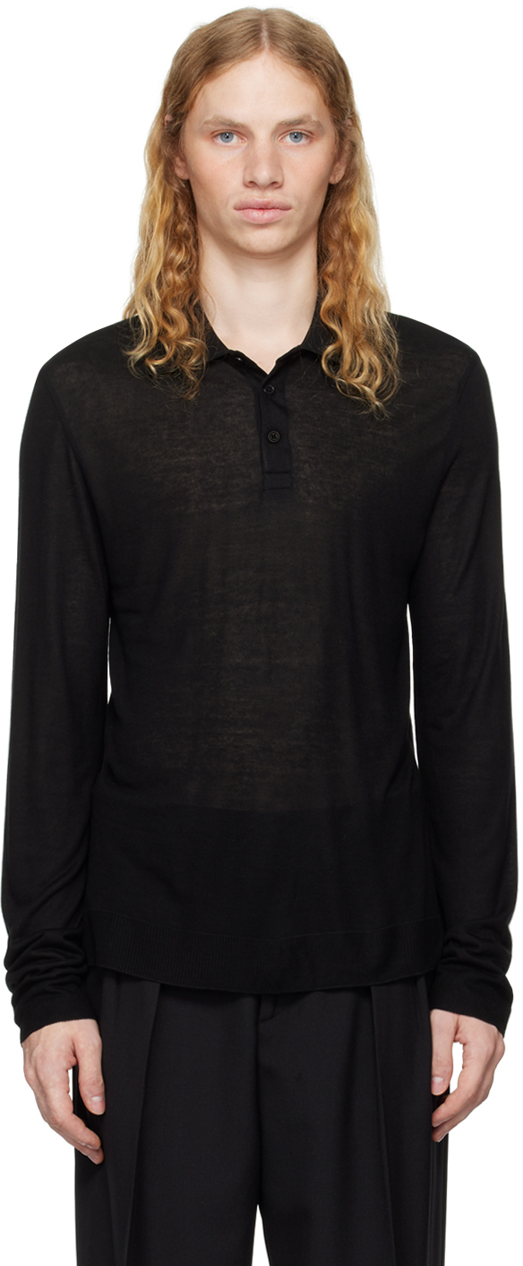 Shop Filippa K Black Jersey Polo