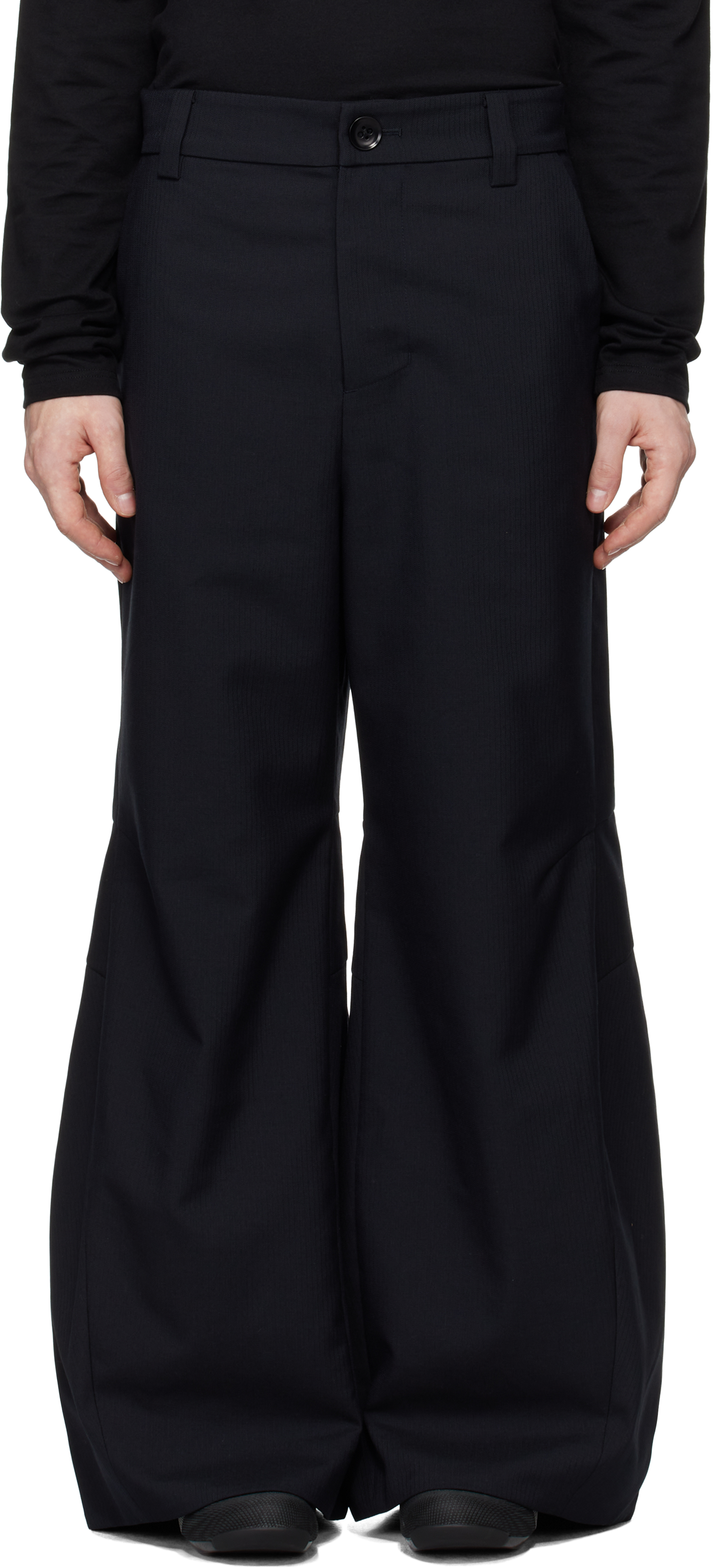 Navy Resonance Pleat Trousers