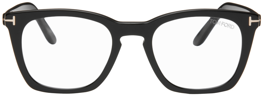 Black Blue Block Square Glasses