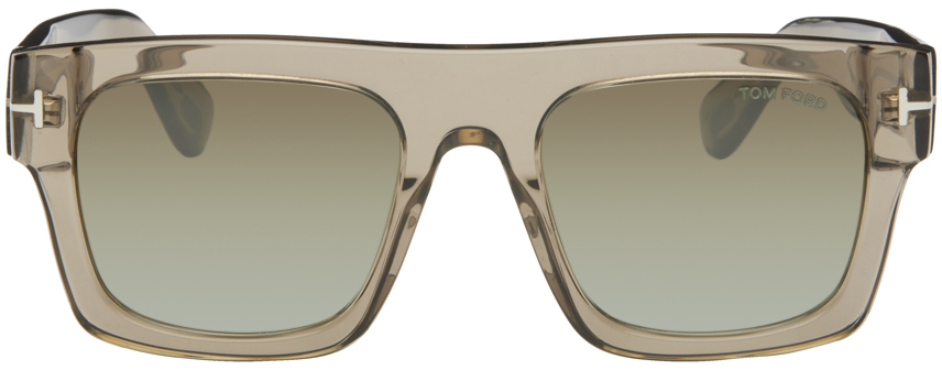 Shop Tom Ford Brown Fausto Sunglasses In 47q Light Brown/othe