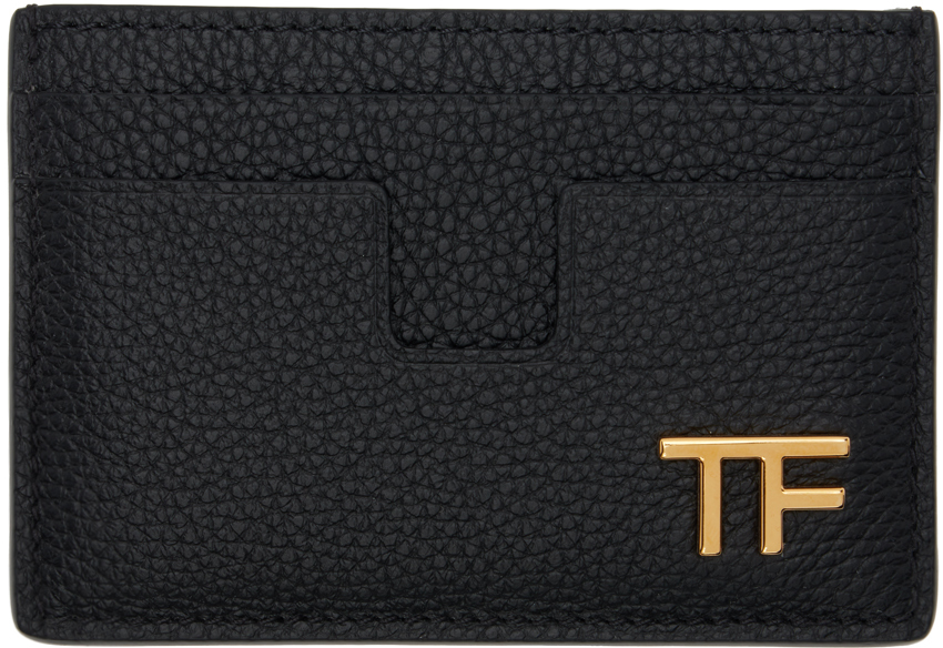 Shop Tom Ford ブラック グレインレザー スモール Classic カードケース In 1n001 Black