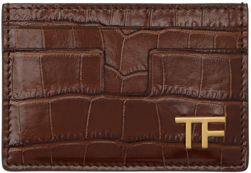 Brown Shiny Stamped Classic TF Card Holder