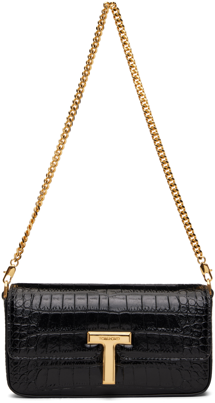 Black Crocodile Leather Wallis Mini Bag