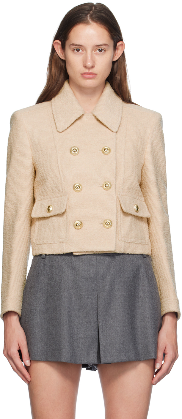 Shop Tom Ford Beige Chasseur Jacket In Jb306 Milky Beige