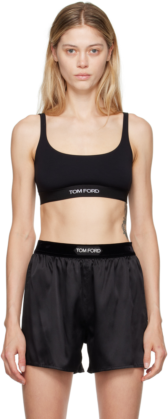 ブラジャー [TOM FORD] Bralette Signature TOM FORD Signature logo-tape Bralette | Black | FARFETCH