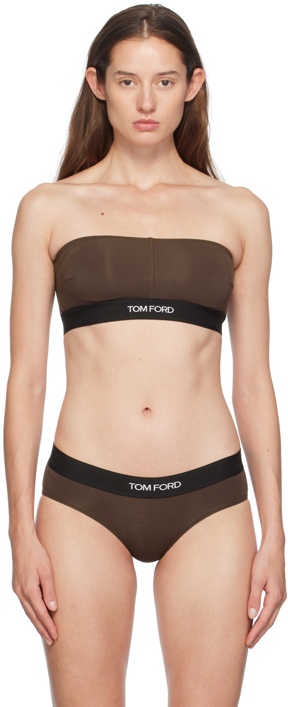 インナー・ルームウェアその他 TOM FORD Woman Lingerie Brown BRJ016JEX166 KB650 Brown Triangle Bra by TOM FORD on Sale