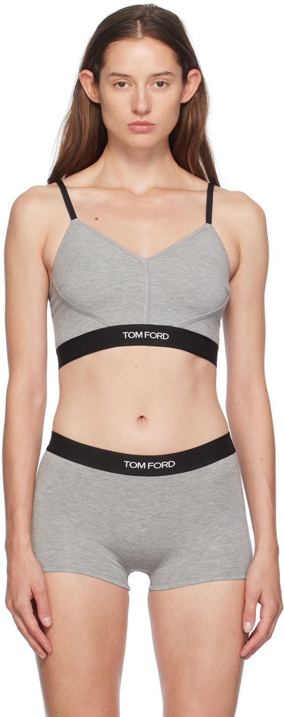 【関税込み】TOM FORD グレー シグネチャ Vネック ブラレット TOM FORD: グレー シグネチャ Vネック ブラレット | SSENSE 日本