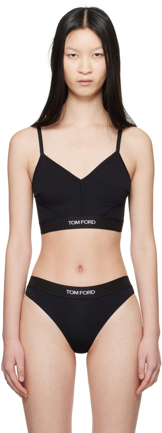 Shop Tom Ford Black Signature Bra In Lb999 Black