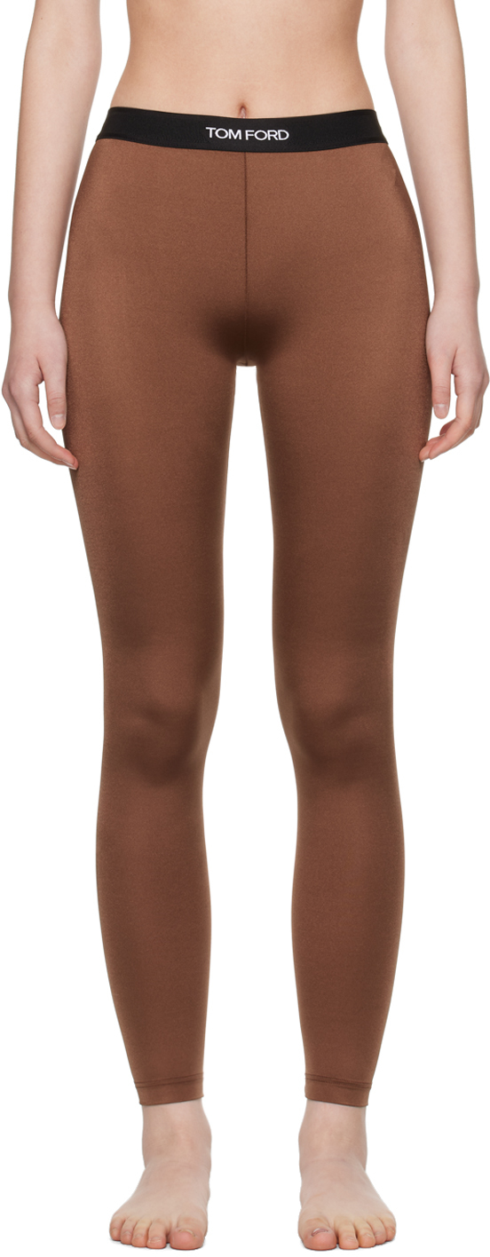 【関税&送料込み】Tom Ford 'Signature' Brown Leggings With TOM FORD: Brown Signature Leggings | SSENSE 日本