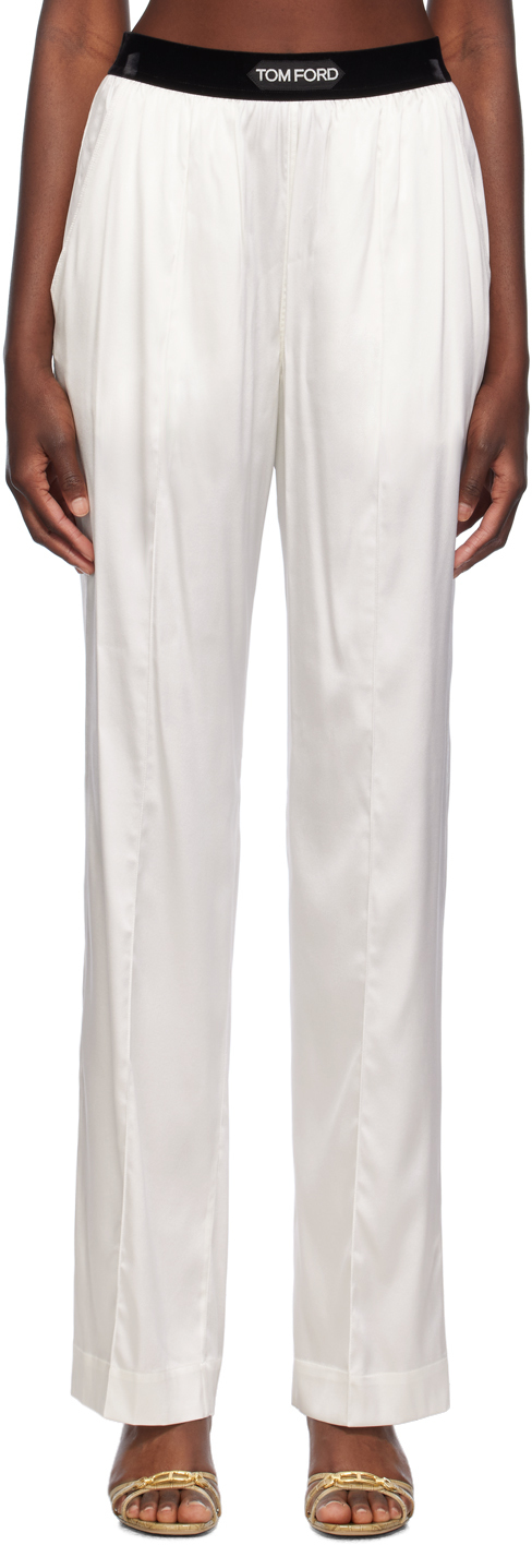 Off-White Stretch Silk Pyjama Pants