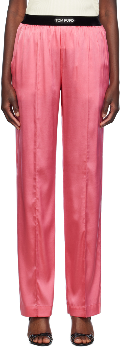 Pink Stretch Silk Pyjama Pants