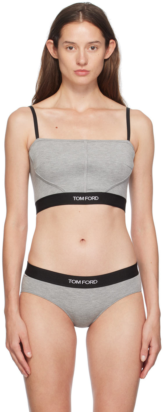 Shop Tom Ford Gray Modal Signature Camisole In Ig164 Grey Melange