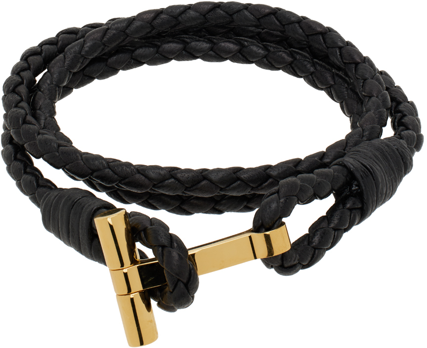 Black Braided Leather Bracelet