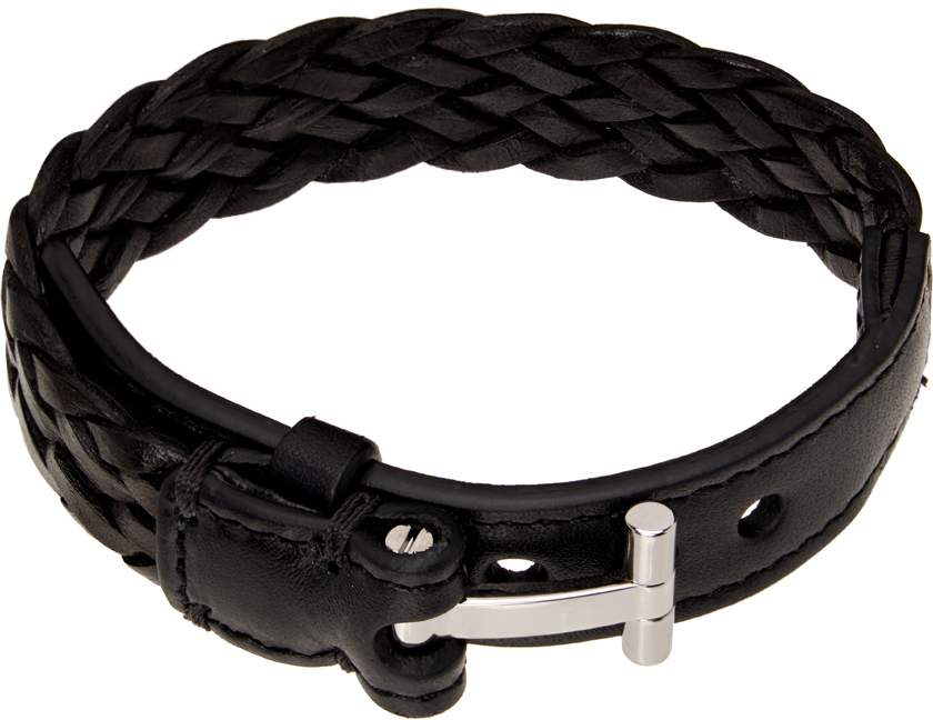 Black Woven Leather Bracelet