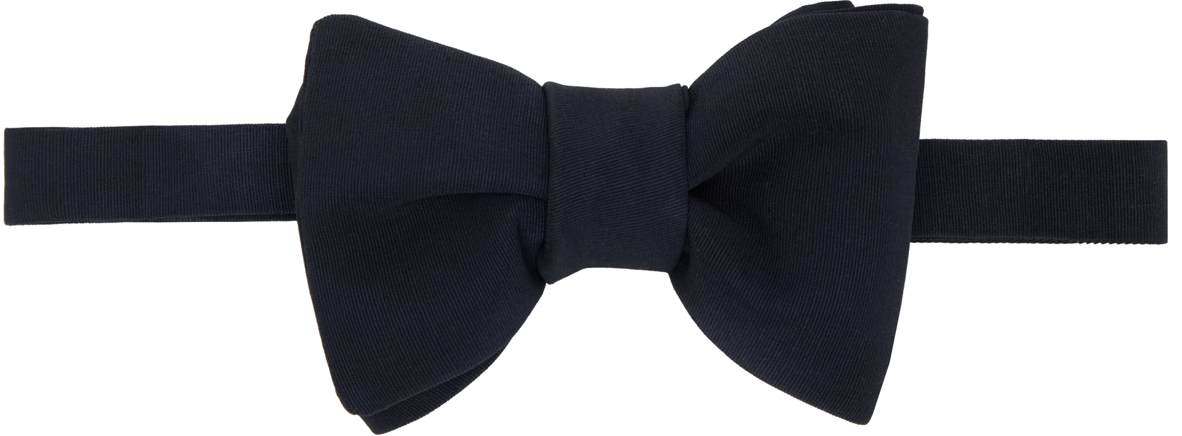 Navy Silk Mohair Faille Bow Tie