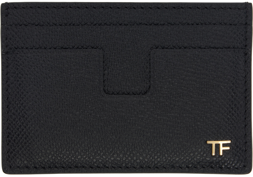 TOM FORD BLACK SMALL GRAIN LEATHER CLASSIC CARD HOLDER 