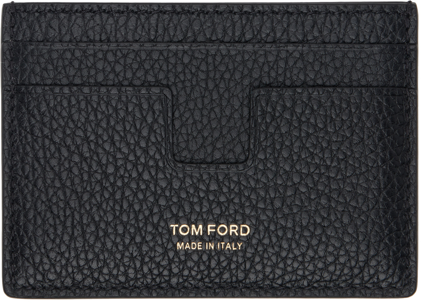 TOM FORD ブラック ソフト グレインレザー マネークリップ カードケース 