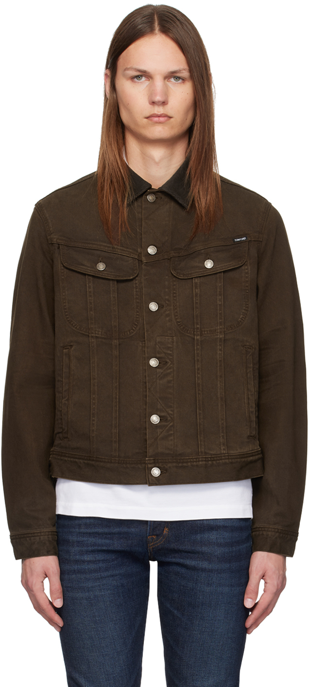 Brown Stay Press Denim Jacket