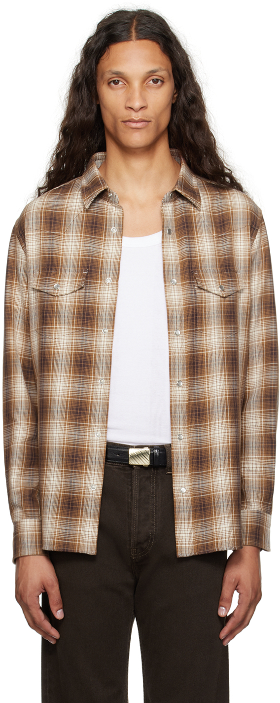 Gray Grand Check Western Shirt