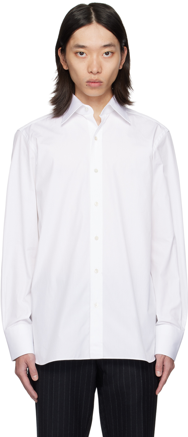 Shop Tom Ford White Classic Fit Shirt In Optical White