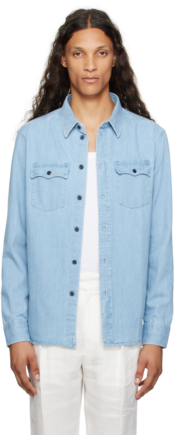 Blue Faded Denim Shirt