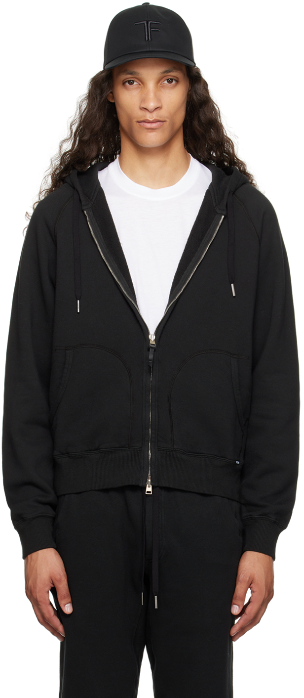 Black Garment-Dyed Hoodie