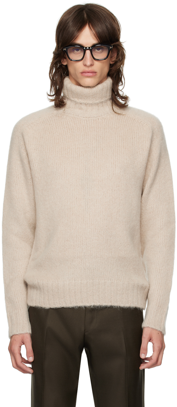 Beige Wool Turtleneck