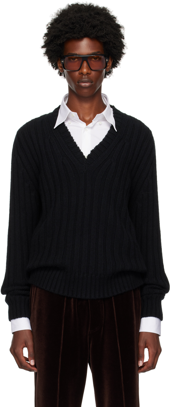 Black V-Neck Sweater