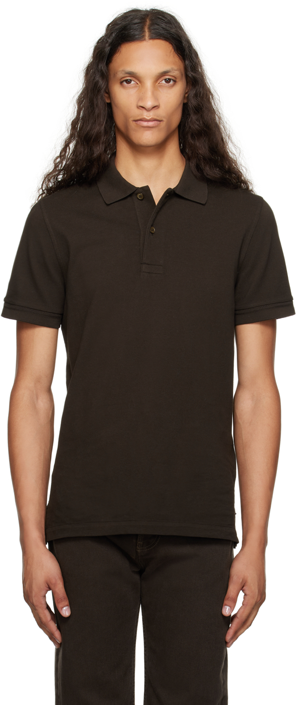 Shop Tom Ford Brown Tennis Polo In Dark Brown