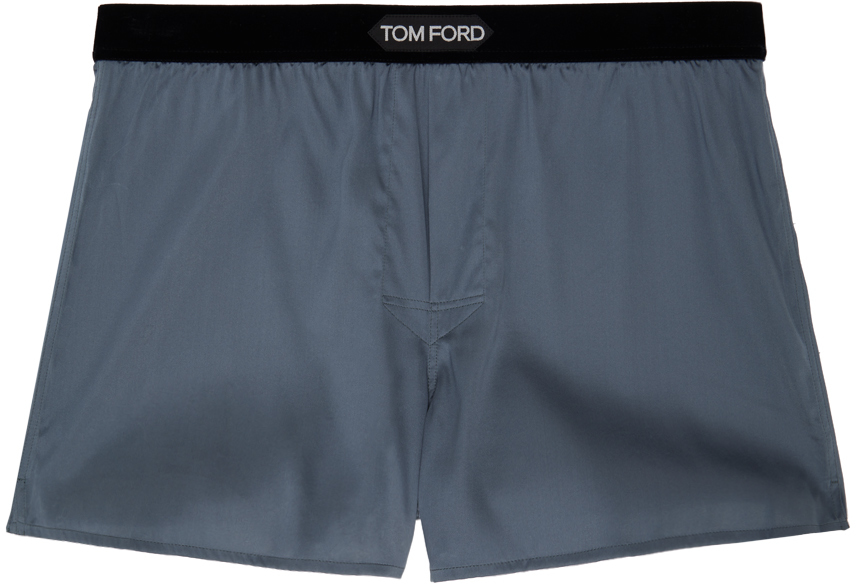 Shop Tom Ford Gray Patch Boxers In Dark Grey