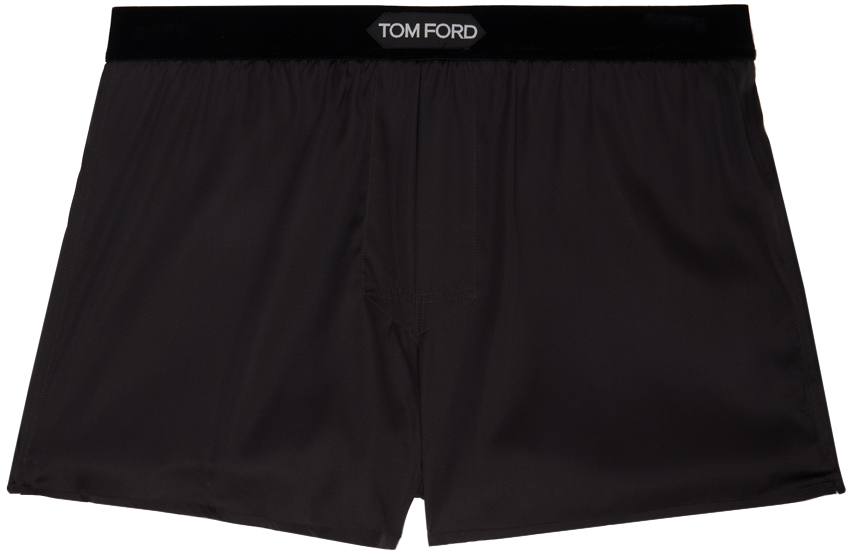 Shop Tom Ford Brown Patch Boxers In Dark Brown