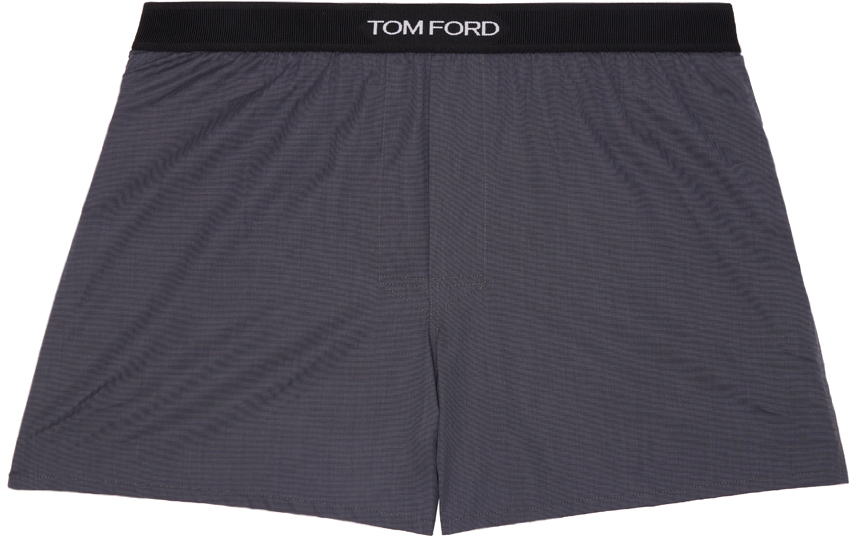 Shop Tom Ford Gray Cotton Boxers In Dark Grey