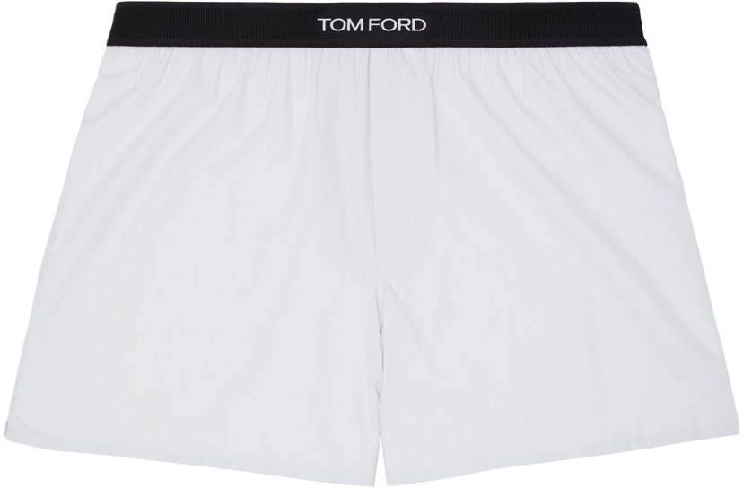 Shop Tom Ford Gray Cotton Boxers In Light Grey