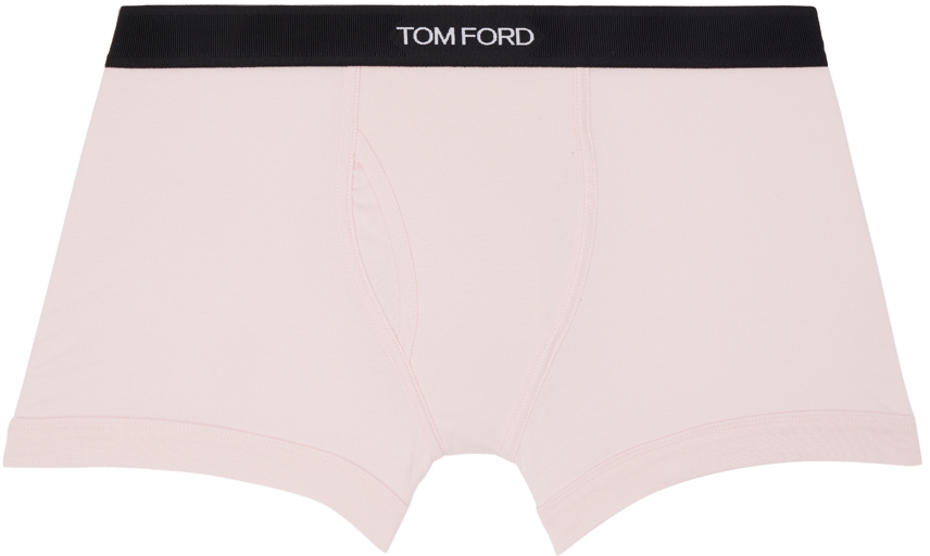 Shop Tom Ford Pink Cotton Boxer Briefs In Soft Pink