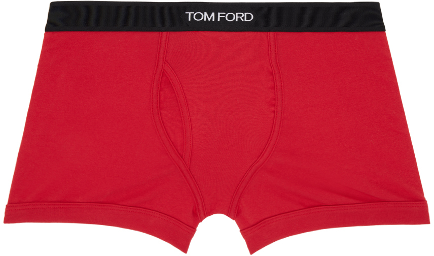 TOM FORD: Red Cotton Boxer Briefs | SSENSE