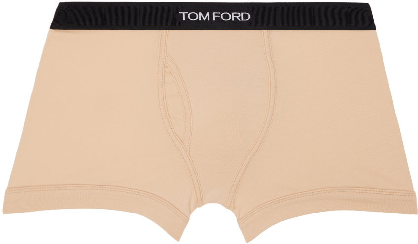 Shop Tom Ford Beige Cotton Boxer Briefs In Nude 1