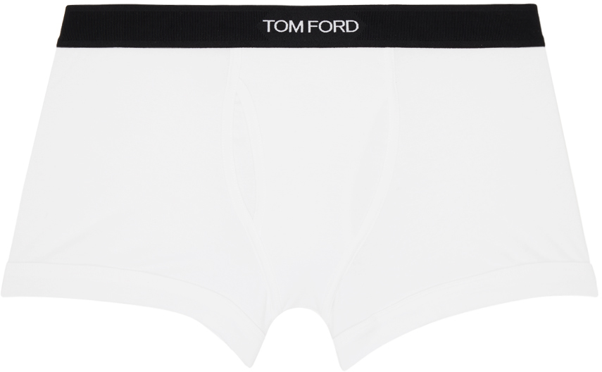 Shop Tom Ford White Cotton Boxer Briefs