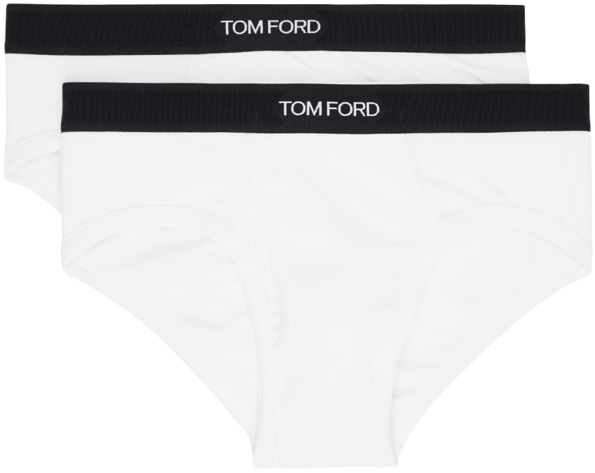 Two-Pack Black Cotton Briefs