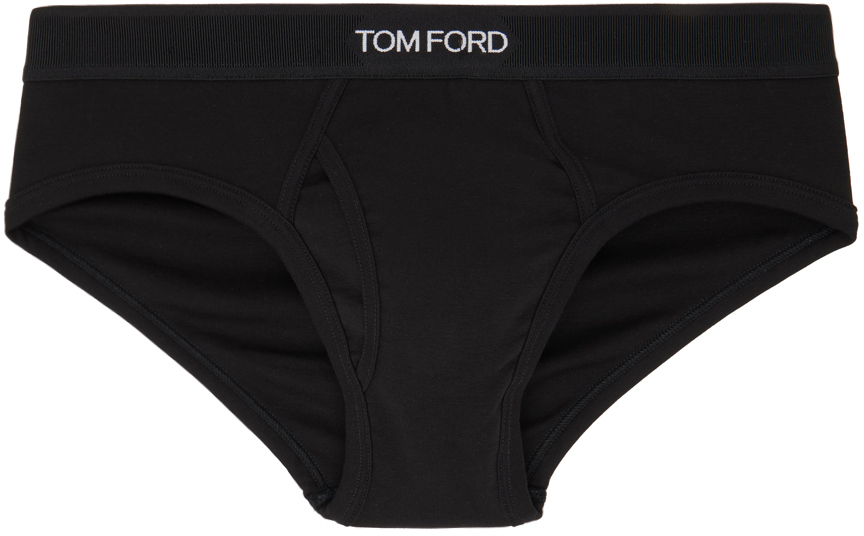 Shop Tom Ford Black Cotton Briefs