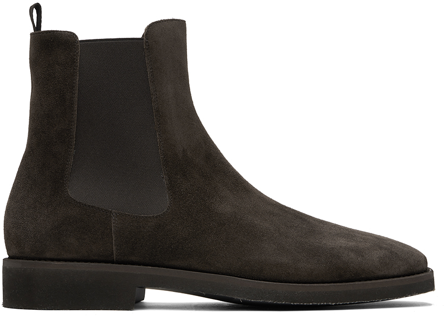 Brown Suede Light Sole Chelsea Boots