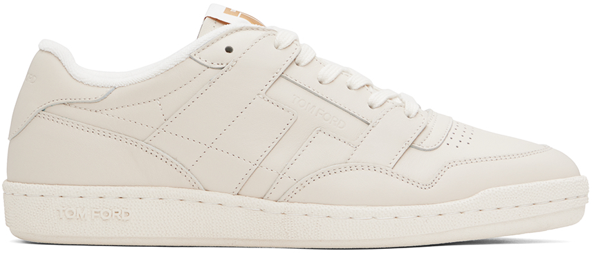 Shop Tom Ford Off-white Jake Sneakers In Marble + Ivory