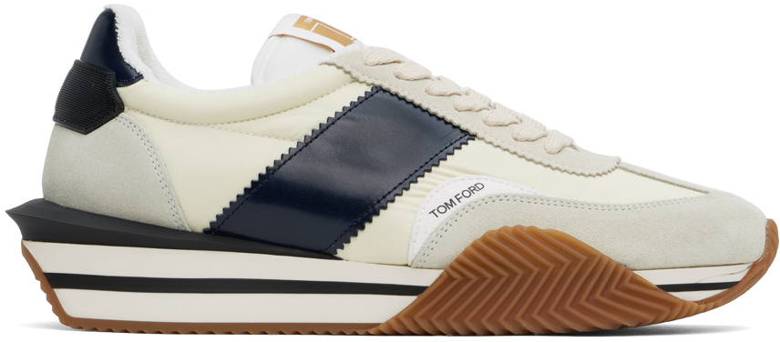 Shop Tom Ford Off-white James Sneakers In Milk/cream + Cream