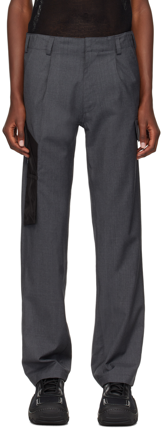 Shop Olly Shinder Gray Knife Pocket Cargo Pants In Grey/black