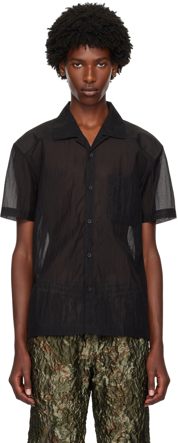 Shop Olly Shinder Black Sheer Shirt