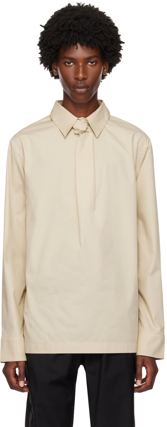 Beige Vanishing Tie Shirt